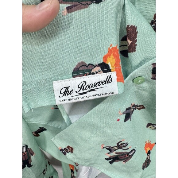 RSVLTS Home Alone Wet Bandits Shirt Mens XL Green Button Up Kunuflex Long Sleeve - Picture 2 of 8